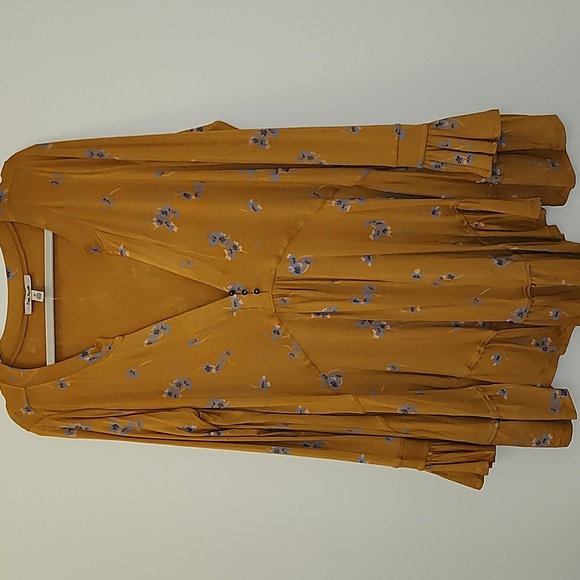 NWOT Free People Olivia Printed Tunic Yellow Buttery-Soft Size Meduim - Picture 15 of 16